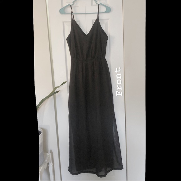 NWT H&M Black Chiffon Maxi Dress